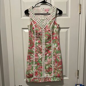 Lilly Pulitzer Pink and Green Floral Mini Dress